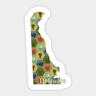 Delaware State Map Board Games Sticker